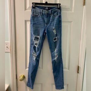 Hollister: High-Rise “Distressed” Super Skinny Jeans, 1R